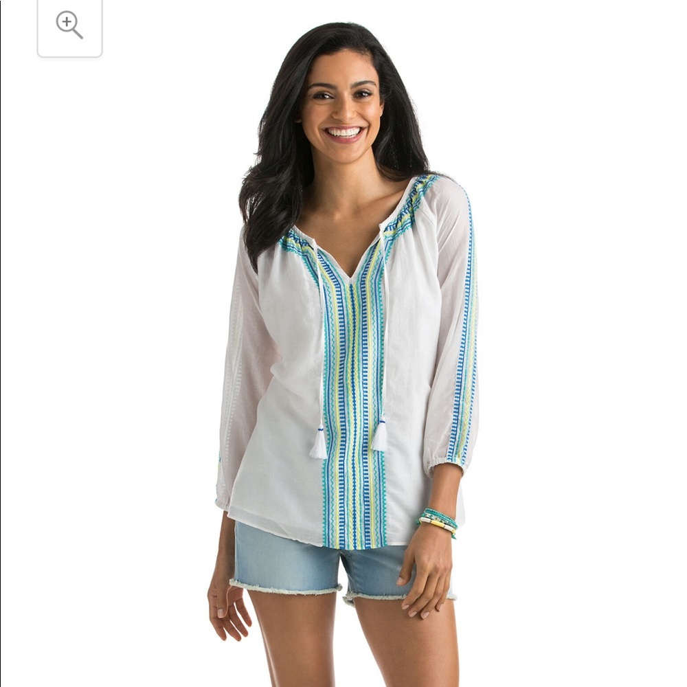 Vineyard Vines Embroidered Tunic Top